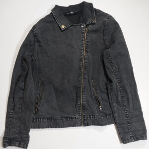 Doe & Rae Black Washed Denim Jean Jacket